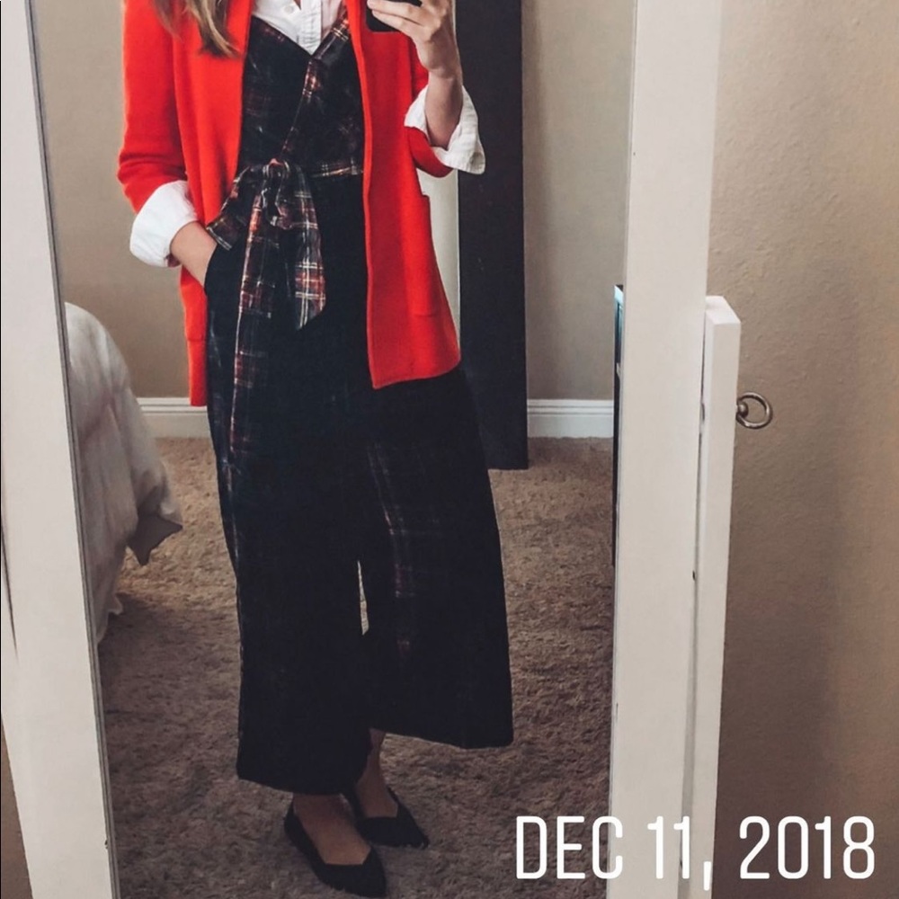Jcrew plaid velvet Tartan jumpsuit size 8
